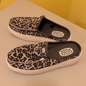 Hey Dude gray Leopard Slip-On Loafers